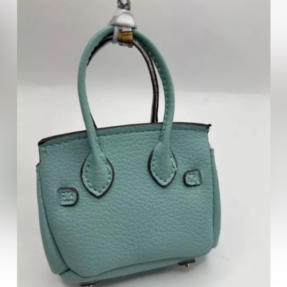 NEW Bag Charm Micro Mini Handbag Shape Charm/ Keychain Pouch Light Blue - Picture 6 of 11